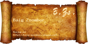 Baig Zsombor névjegykártya